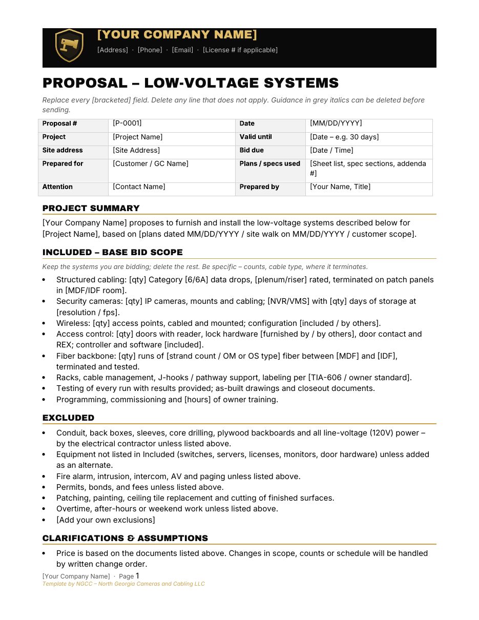 Proposal template preview